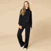DreamTech Cowl Neck with Pleated Pant Set Black