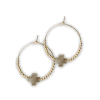 Faith Over Fear Labradorite Gemstone Cross Earrings