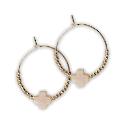 Faith Over Fear Sunstone Gemstone Cross Earrings