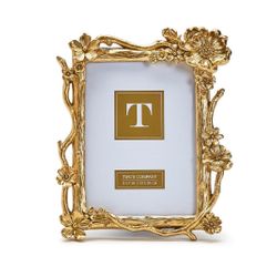 Gold Floral Spray 5 x 7 Frame