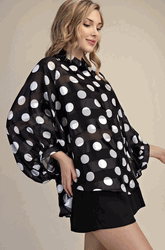 Black and White Polka Dot Blouse
