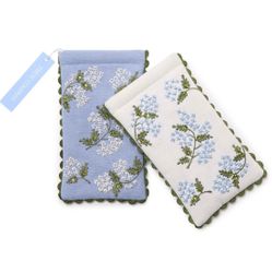 Hydrangea Embroidered and Embellished Eyeglass Holder