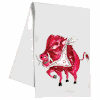 Arkansas Handpainted Razorback with White Bandana Towel