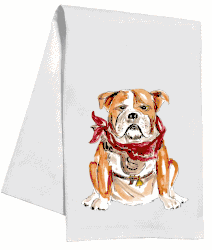 Mississippi State Handpainted Bulldog with Maroon Bandana Towel