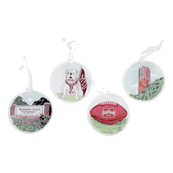 Mississippi State Set Of Four Acrylic Ornaments