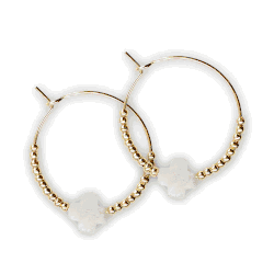 Faith Over Fear Moonstone Gemstone Cross Earrings
