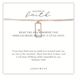 Rooted In Faith Mustard Seed Rectangle Necklace