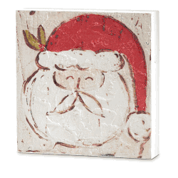 Santa Face Wooden Block