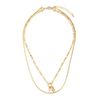 Heart And Cross Gold Layered Charm Necklace