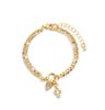 Heart And Cross Gold Layered Charm Bracelet