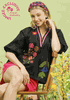 Black Embroidered Floral V Neck Top