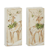 Holiday Tidings Set of Two Deer Blocks