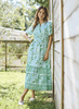 Blue and Green Tracey Trellis Tiles Dress