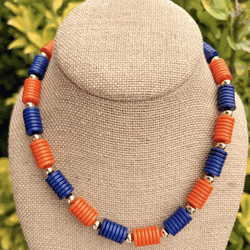 Auburn Gameday Beaded Disc Necklace