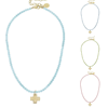 Pastel Alys Beaded Necklace with Gold Cross