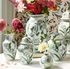 Green & White Hand Painted Chinoiserie Vase