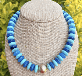 Shades of Blue Rondelle Beaded Necklace