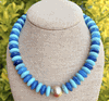 Shades of Blue Rondelle Beaded Necklace