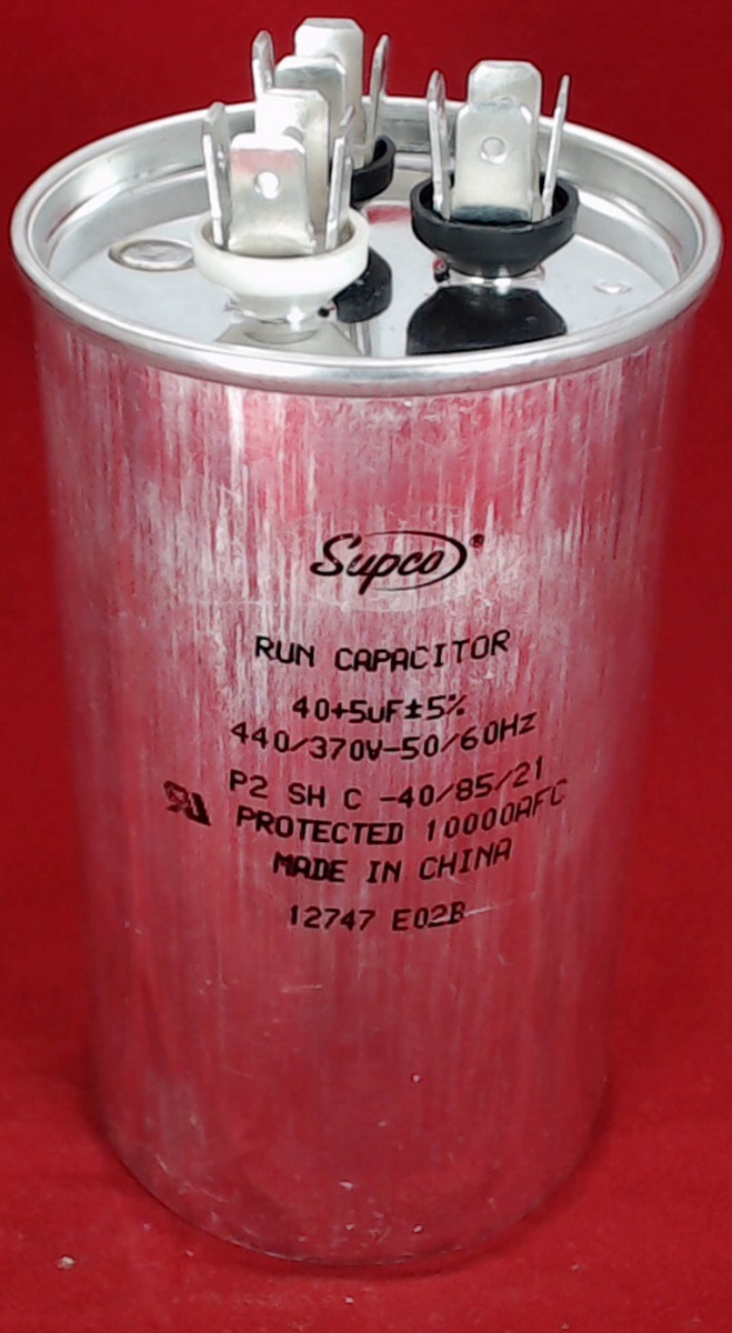TRADEPRO 40+5 MFD 440V Round Run Capacitor – For AC, Heat Pump, Furnace, 40/5/440 Model