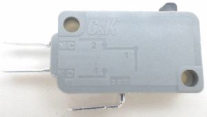 Microwave Universal Door Switch, 3 Wire, 3/16" Male Terminals, 21 Amp, 28QBP0491
