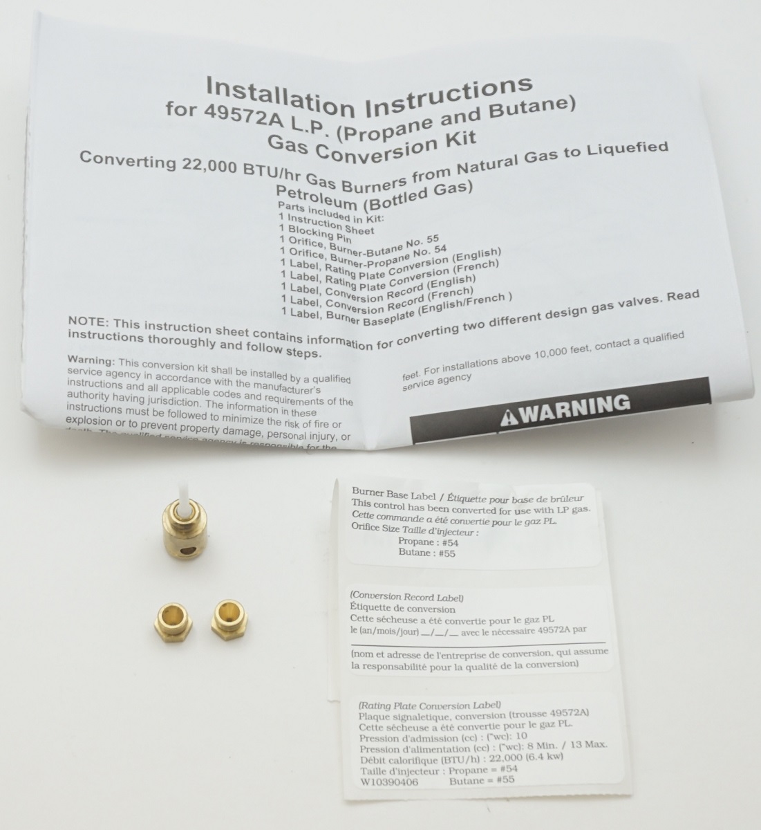 49572A Whirlpool Dryer LP Gas Conversion Kit