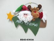 16"x12" Christmas Hanging Santa and Deer Wooden Sign