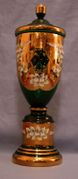 24k Gold Plated Hand Made Hand Painted Mouth Blown Bohemian Czech Republic Flower Vase