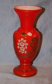 24k Gold Plated Hand Made Hand Painted Mouth Blown Bohemian Czech Republic Flower Vase