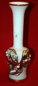 24k Gold Plated Hand Made Hand Painted Mouth Blown Bohemian Czech Republic Flower Vase