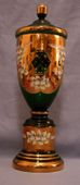 24k Gold Plated Hand Made Hand Painted Mouth Blown Bohemian Czech Republic Flower Vase