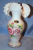 24k Gold Plated Hand Made Hand Painted Mouth Blown Bohemian Czech Republic Flower Vase