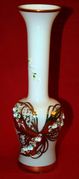 24k Gold Plated Hand Made Hand Painted Mouth Blown Bohemian Czech Republic Flower Vase