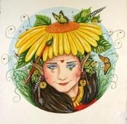 A Brush With Nature by Sue Miller   8"x10" Ceramic Art Tile with recessed hangers for tabletop or wall hanging purposes