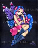 A Little Shy by Jasmine Becket Griffith 8"x10" Ceramic Art Tile with recessed hangers for tabletop or wall hanging purposes A Little Shy by Jasmine Becket Griffith 8"x10" Ceramic Art Tile with recessed hangers for tabletop or wall hanging purposes
