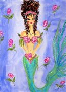 A Sea Rose by Sherri Baldy   8"x10" Ceramic Art Tile with recessed hangers for tabletop or wall hanging purposes