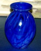 Alicja Polish Hand Made Mouth Blown Small Dark Blue Vase