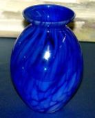 Alicja Polish Hand Made Mouth Blown Small Dark Blue Vase