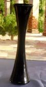 Alicja Polish Hand Made Mouth Blown Tall Black Onyx Vase