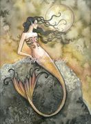 Amber Tail by Molly Harrison  8"x10" Ceramic Art Tile with recessed hangers for tabletop or wall hanging purposes