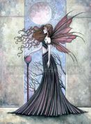 Amethyst Moon by Molly Harrison  8"x10" Ceramic Art Tile with recessed hangers for tabletop or wall hanging purposes