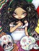 Angel De Los Muertos by Jasmine Becket Griffith 8"x10" Ceramic Art Tile with recessed hangers for tabletop or wall hanging purposes Angel De Los Muertos by Jasmine Becket Griffith 8"x10" Ceramic Art Tile with recessed hangers for tabletop or wall hanging purposes