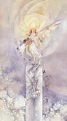 Angel Of Morning Glow by Stephanie Law 8"x10" Ceramic Art Tile with recessed hangers for tabletop or wall hanging purposes Angel Of Morning Glow by Stephanie Law 8"x10" Ceramic Art Tile with recessed hangers for tabletop or wall hanging purposes