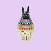 Anubis Jeweled Box  Enameled pewter bejeweled w/ Austrian crystals