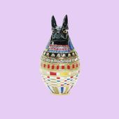 Anubis Jeweled Box  Enameled pewter bejeweled w/ Austrian crystals