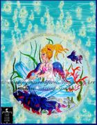 Aquamarine Dreams by Cindy Thorrington Haggerty   8"x10" Ceramic Art Tile with recessed hangers for tabletop or wall hanging purposes