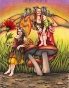 Ash and Rose by Katherine Barber   8"x10" Ceramic Art Tile with recessed hangers for tabletop or wall hanging purposes