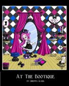 At The Bootique by Chrissy Clark 8"x10" Ceramic Art Tile with recessed hangers for tabletop or wall hanging purposes At The Bootique by Chrissy Clark 8"x10" Ceramic Art Tile with recessed hangers for tabletop or wall hanging purposes