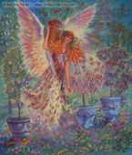 Autumn Angel by Judy Mastrangelo 8"x10" Ceramic Art Tile with recessed hangers for tabletop or wall hanging purposes Autumn Angel by Judy Mastrangelo 8"x10" Ceramic Art Tile with recessed hangers for tabletop or wall hanging purposes