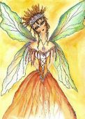Autumn Fae by Sherri Baldy 8"x10" Ceramic Art Tile with recessed hangers for tabletop or wall hanging purposes Autumn Fae by Sherri Baldy 8"x10" Ceramic Art Tile with recessed hangers for tabletop or wall hanging purposes