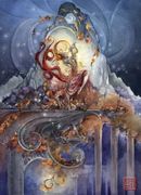 Autumn Foxfire by Stephanie Law   8"x10" Ceramic Art Tile with recessed hangers for tabletop or wall hanging purposes